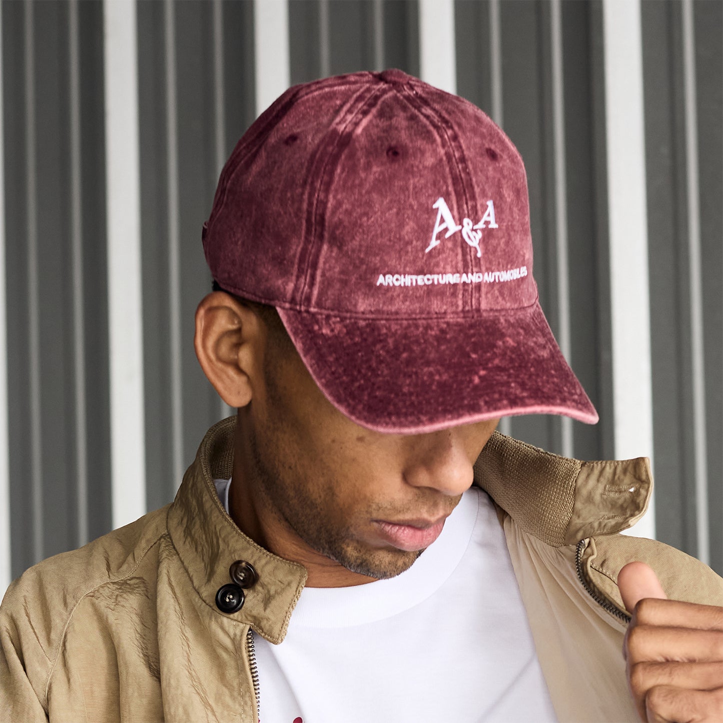 ARCHITECTURE & AUTOMOBILES DENIM HAT MAROON