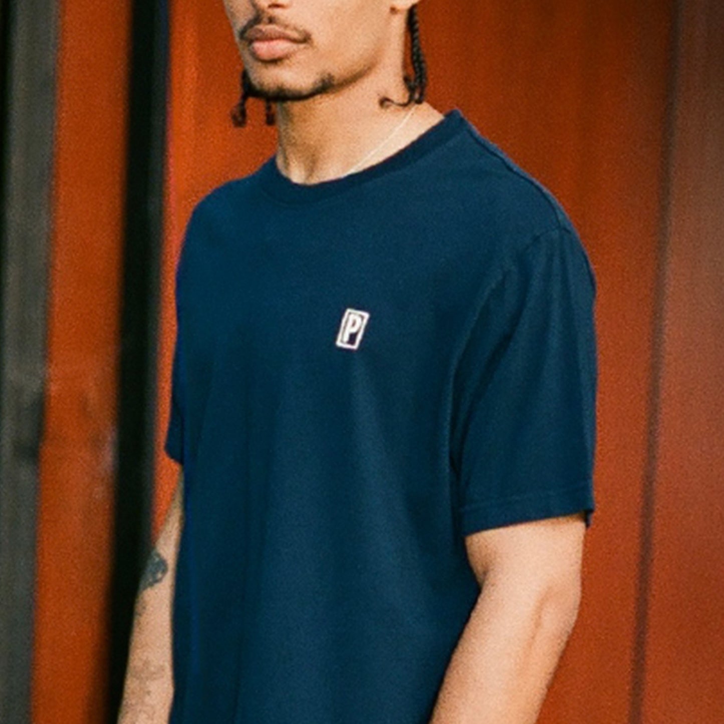 STENCIL P TEE NAVY