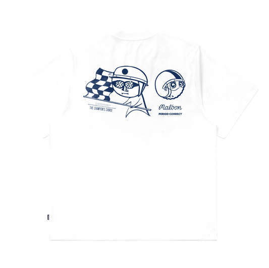 CHECKERED FLAG POCKET TEE WHITE