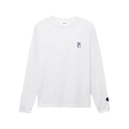 STENCIL P L/S TEE WHITE