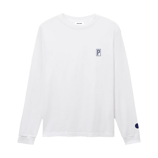 STENCIL P L/S TEE WHITE