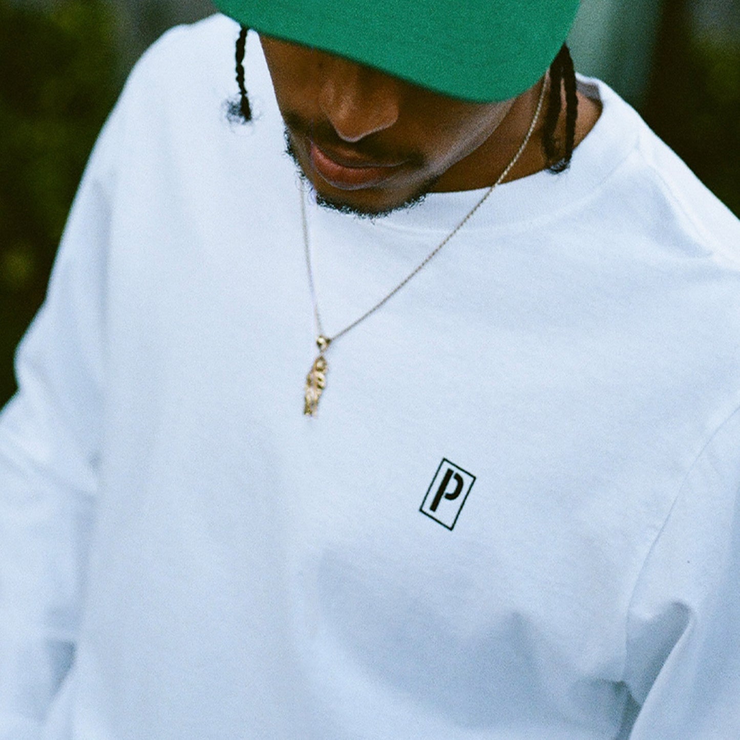 STENCIL P L/S TEE WHITE